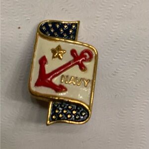 Original WWII Era USN Navy Relief Society Anchor Pin Sterling